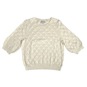 Rachel Comey For Target Cream Textured 3/4 Sleeve Sweater